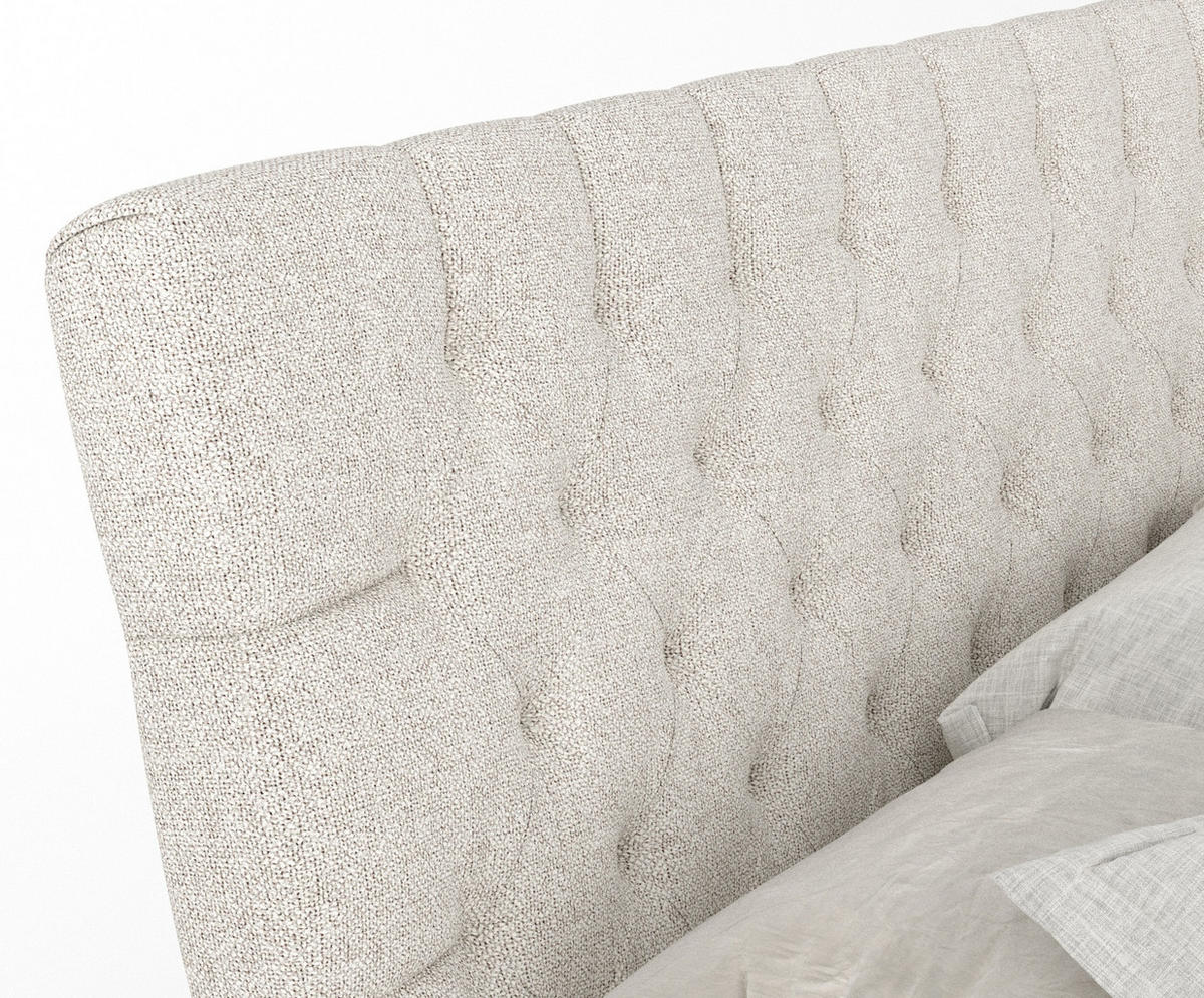 BOXSPRINGBETT Seraphine Beige 200/200 cm - Beige/Schwarz, Holz/Holzwerkstoff (200/200cm) - Maison de Reve