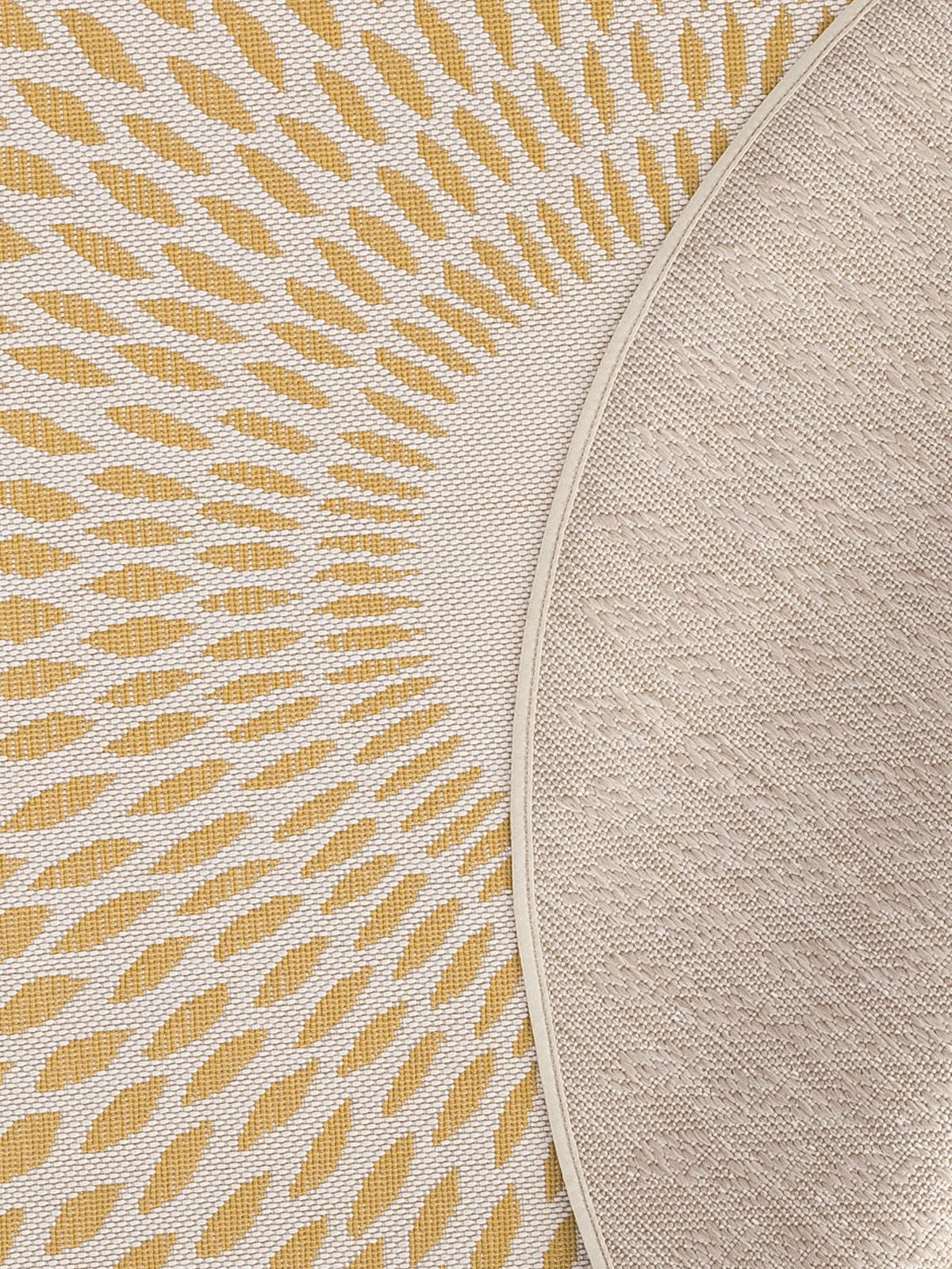 TEPPICH rund für innen und außen bunter gelb - Gelb, Textil (160/160cm) - AFK Living