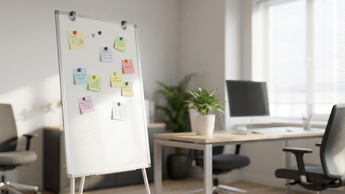MAGNETISCHES Whiteboard-Flipchart 90x60 cm, Silber - Silberfarben, Metall (100/70/1.2cm) - ALLboards
