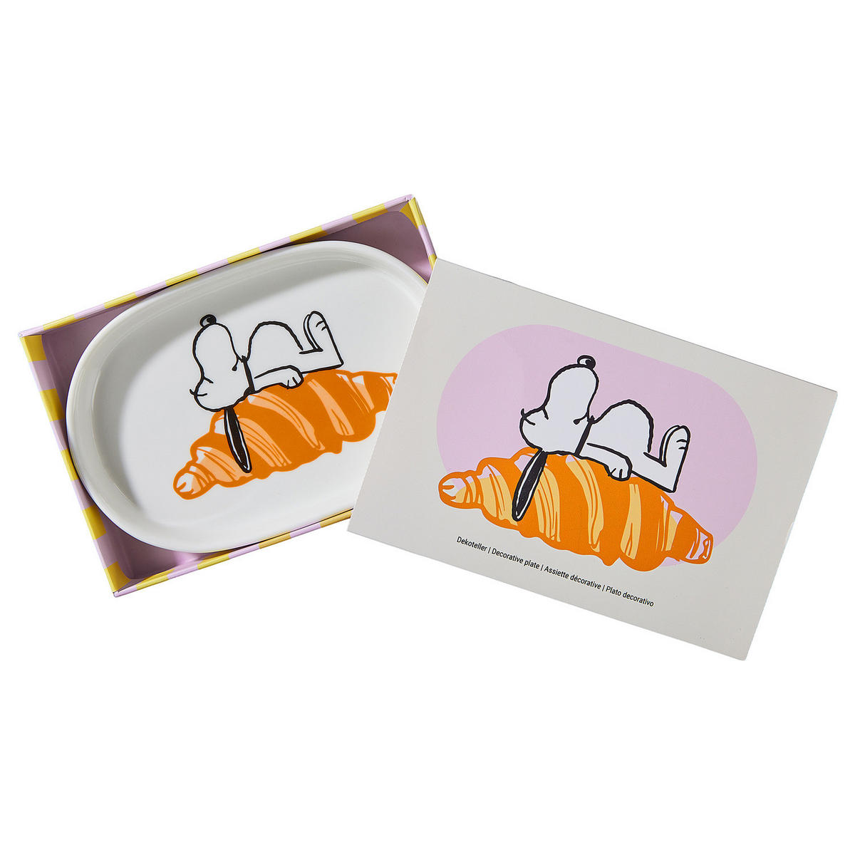 DEKOTELLER Peanuts Snoopy auf Croissant - Weiß, Keramik (2cm) - Butlers