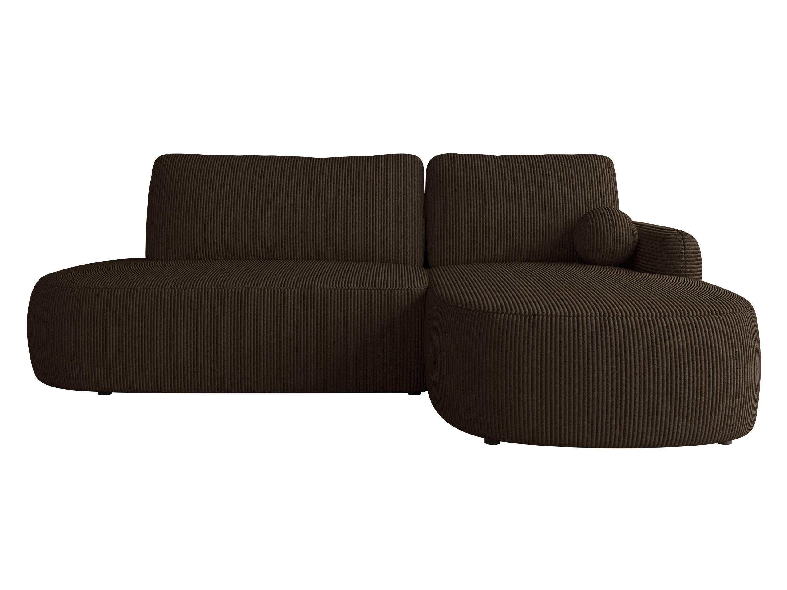 ECKSOFA Loridu O Cord, Seite: Rechts - Schwarz/Braun, Holz/Kunststoff (274/174cm) - MIRJAN24