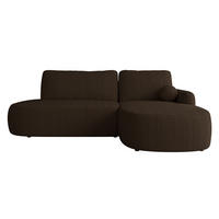 ECKSOFA Loridu O Cord, Seite: Rechts - Schwarz/Braun, Holz/Kunststoff (274/174cm) - MIRJAN24