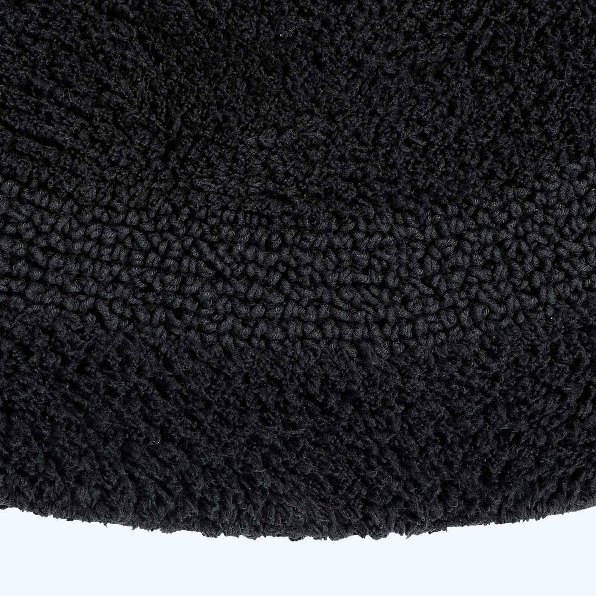 BADEMATTE halbrund 50/80 cm, 100% Baumwolle, wendbar - Schwarz, Textil (50/80cm) - Homescapes