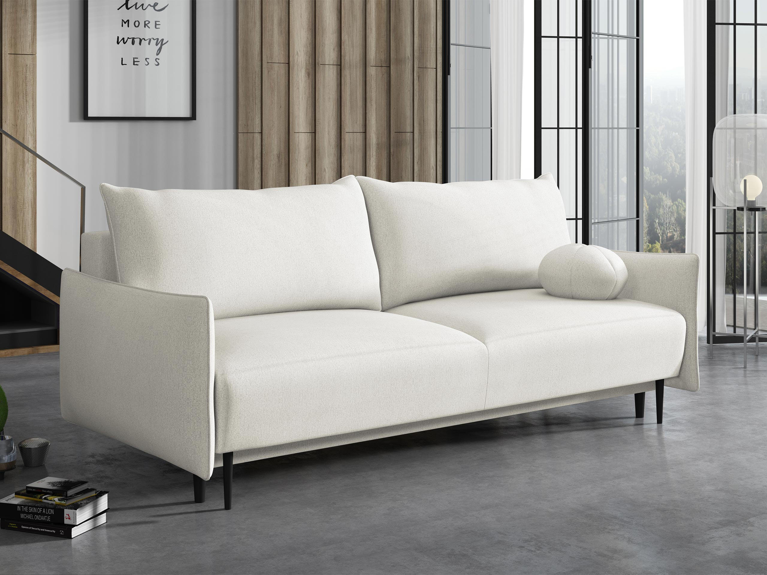SCHLAFSOFA Dalia - Creme/Schwarz, Holz/Textil (225/88/98cm) - MIRJAN24