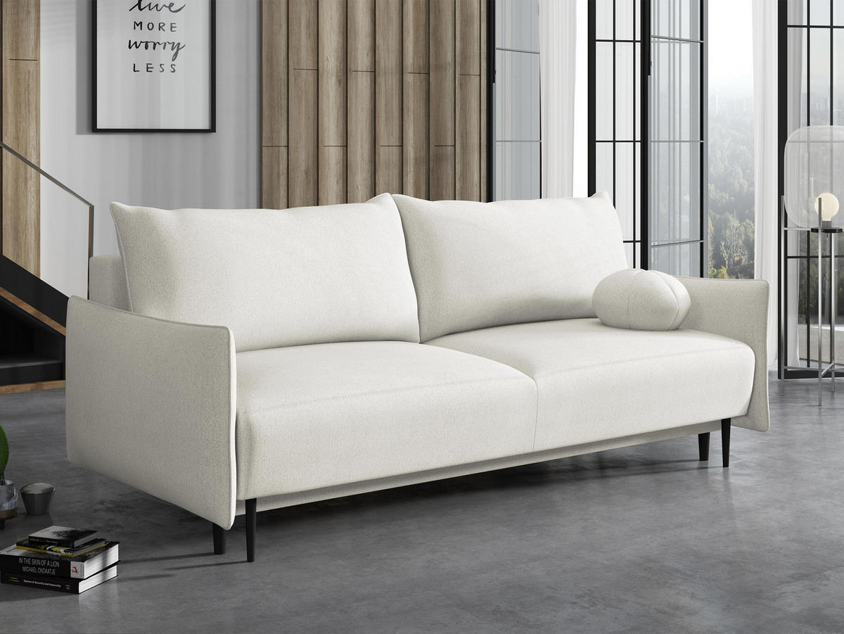 SCHLAFSOFA Dalia - Creme/Schwarz, Holz/Textil (225/88/98cm) - MIRJAN24