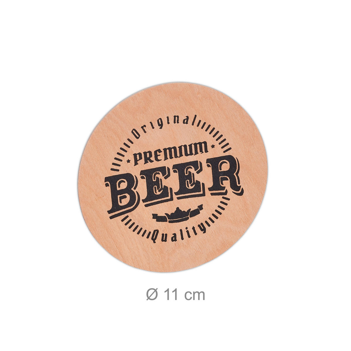 BIERTRÄGER - Hellbraun, Holz/Metall (28.5/30/16cm) - Relaxdays