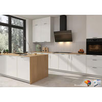 KÜCHENZEILE Andria RAL/ICA Wunschfarbe / grau 350 / 60 / 243cm - Multicolor/Grau, Holzwerkstoff/Metall (350/243/60cm) - Feldmann-Wohnen