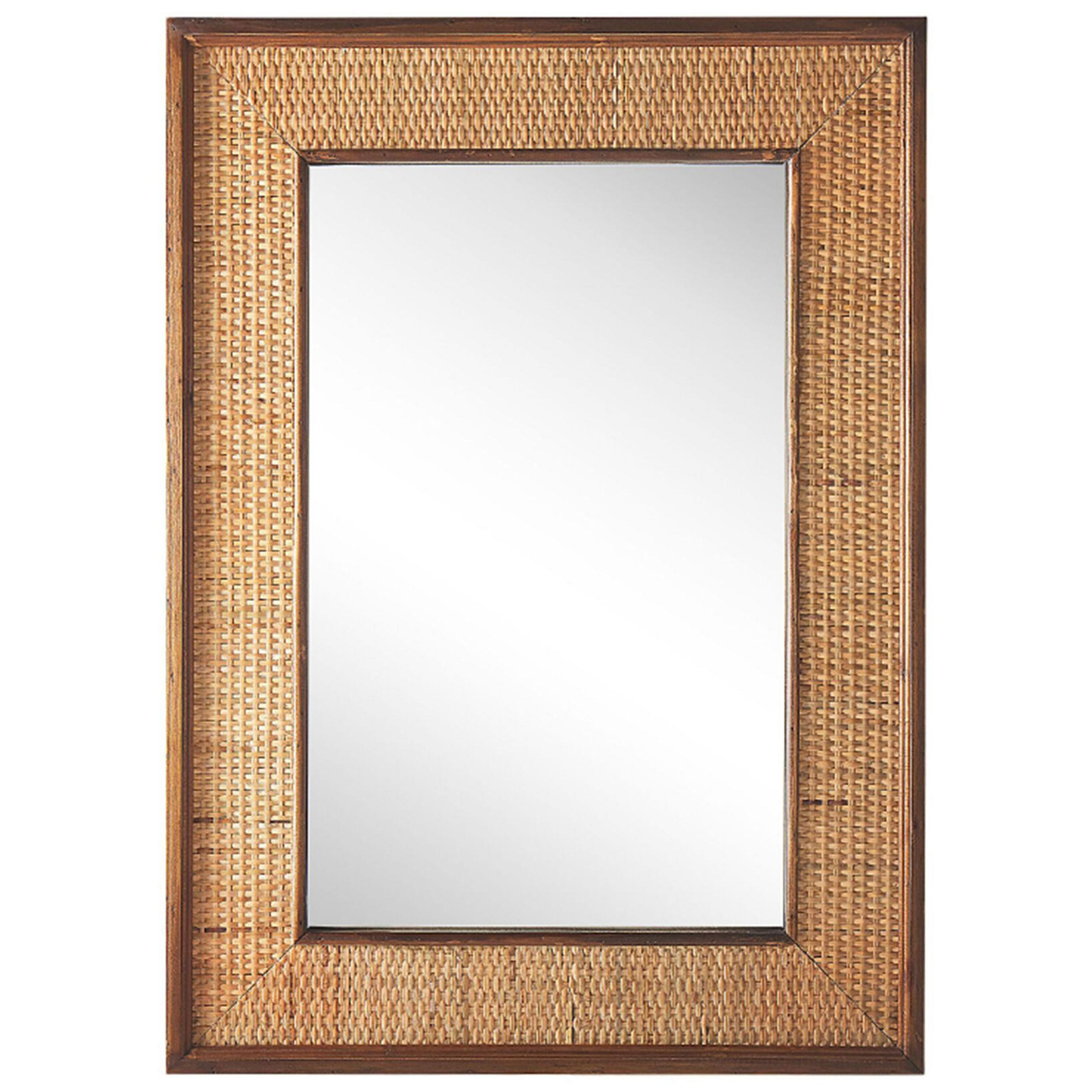 WANDSPIEGEL Holz hellbraun rechteckig 54/74 cm Iguala - Hellbraun/Dunkelbraun, Holz (54/74/5cm) - Beliani