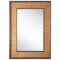 WANDSPIEGEL Holz hellbraun rechteckig 54/74 cm Iguala - Hellbraun/Dunkelbraun, Holz (54/74/5cm) - Beliani