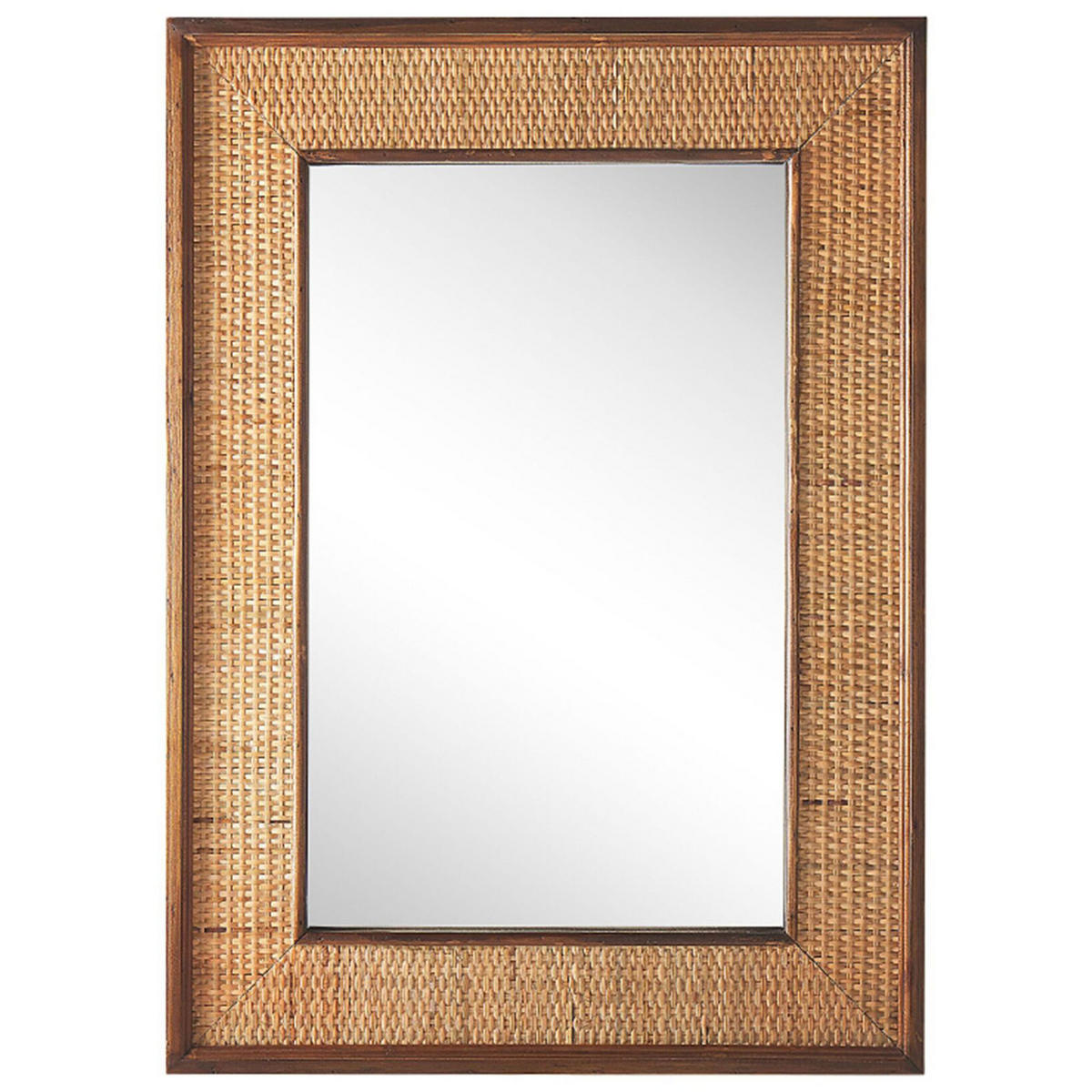 WANDSPIEGEL Holz hellbraun rechteckig 54/74 cm Iguala - Hellbraun/Dunkelbraun, Holz (54/74/5cm) - Beliani
