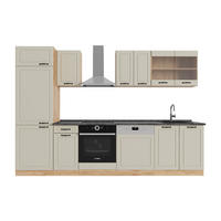 KÜCHENZEILE R-Line, Sand Landhaus/Goldkraft Eiche, 300 cm Arbeitsplatte Anthrazit - Honigeiche/Beige, Holzwerkstoff (300/206.8/60cm) - Vicco