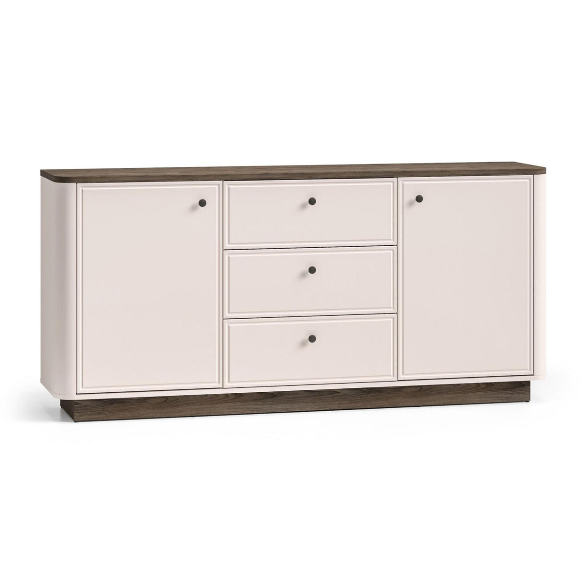 KOMODA Vilavio kašmír/dekor dub tmavý 180 cm - tmavě hnědá/šedohnědá, kov/kompozitní dřevo (180/85/40cm) - Selsey