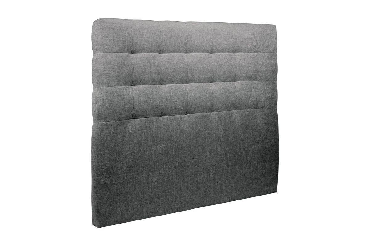 KOPFTEIL gepolstert - Gesteppt – Anthrazitgrauer Stoff - 140 cm - Beige/Anthrazit, Karton/Holz (140/120/10cm) - Sommeil de Plomb