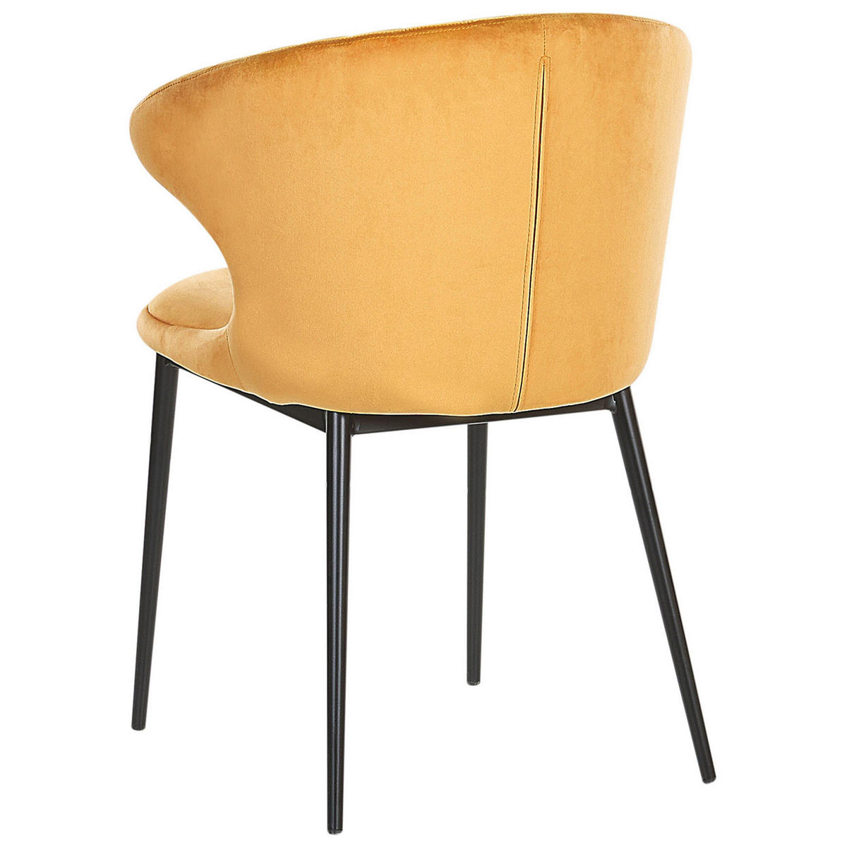 ESSZIMMERSTUHL 2er-Set Samtstoff Gelb Augusta - Gelb, Textil/Metall (59/81/50cm) - Beliani