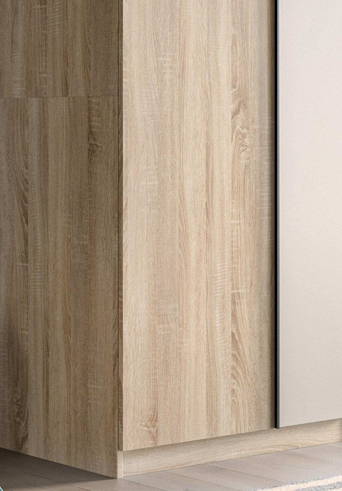 KLEIDERSCHRANK Eiche Sonoma, Kaschmir 5-türig 230 x 183 cm, Drehtürenschrank mit 2x Schubkasteneinsatz - Kaschmir/Eichefarben, Holzwerkstoff/Kunststoff (230/183/53cm) - Inn.Furn