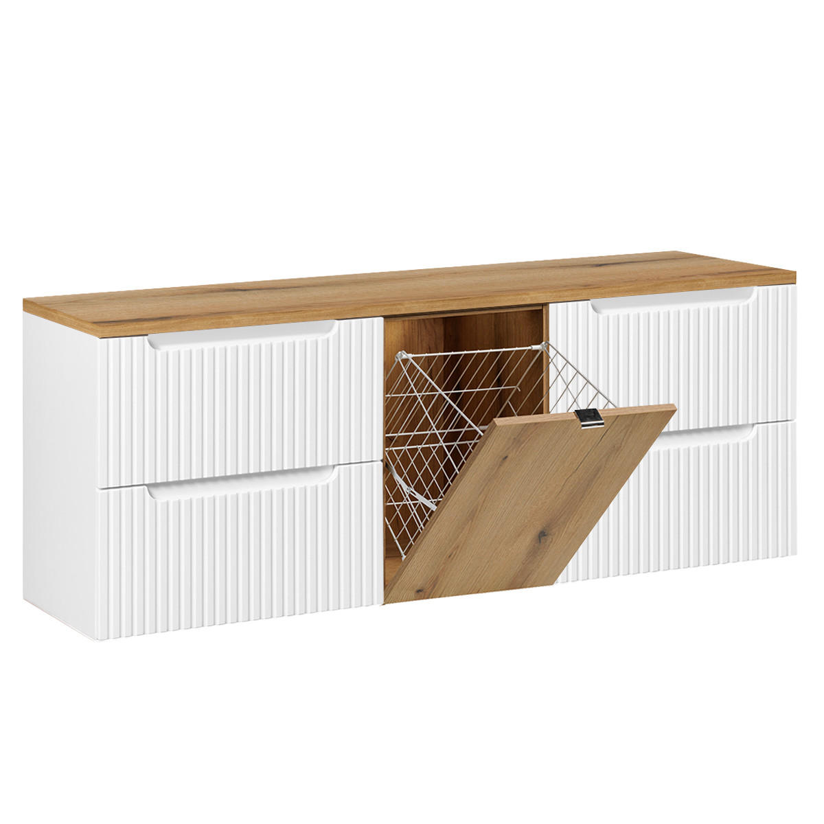 DOPPELWASCHTISCH 160.4cm Riva Weiß - Weiß, Holzwerkstoff (160.4/59/40cm) - Petits-meubles