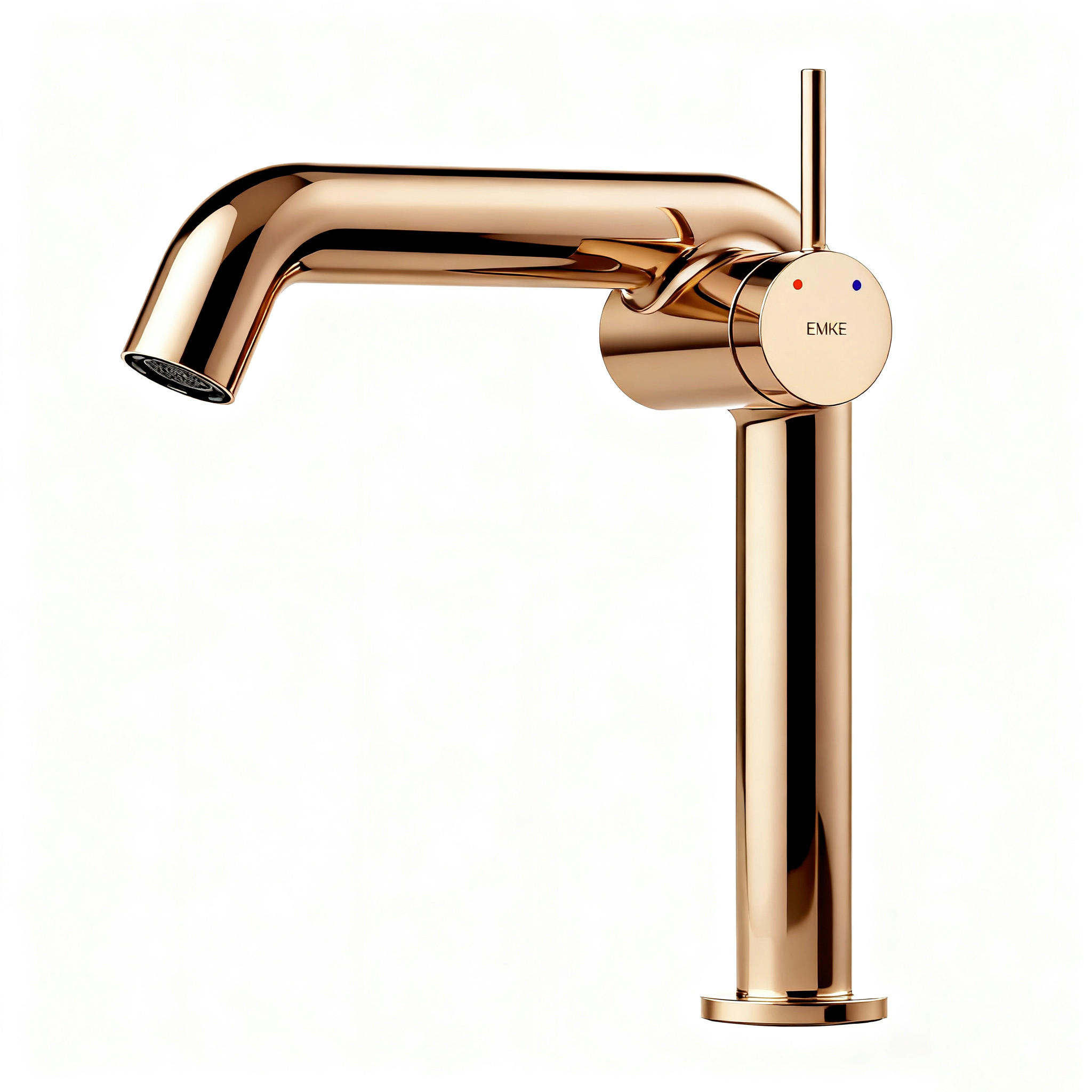 WASCHTISCHARMATUR Ventilkernzertifizierung Rosengold 15cm - Roségold, Metall (20/7.6/22.2cm) - EMKE