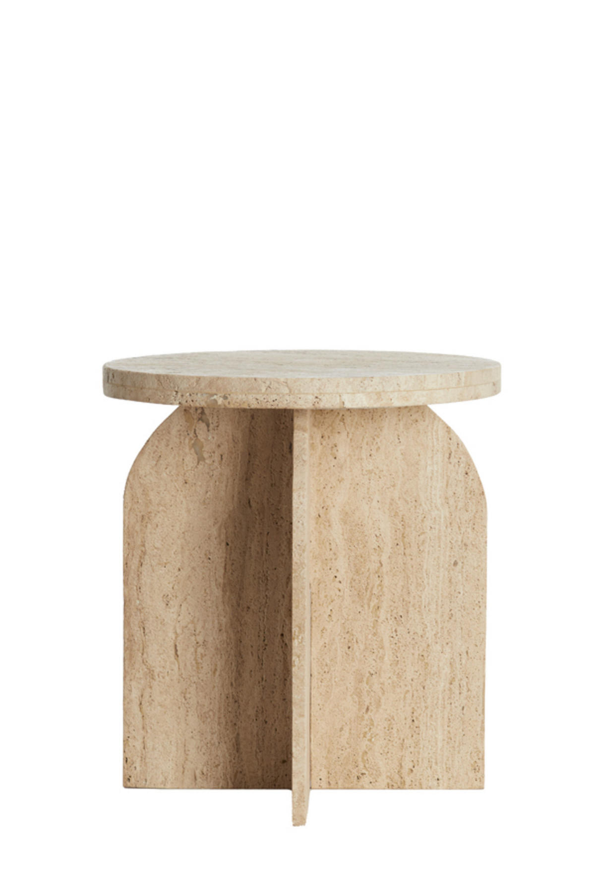 BEISTELLTISCH Otinia Braun Ø41/48 cm - Beige, Stein (41/41/48cm) - Light & Living