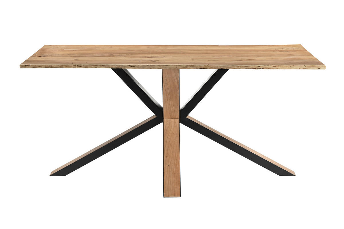 ESSTISCH MIAM - Beige/Schwarz, Holz/Metall (80/140/76cm) - SAM