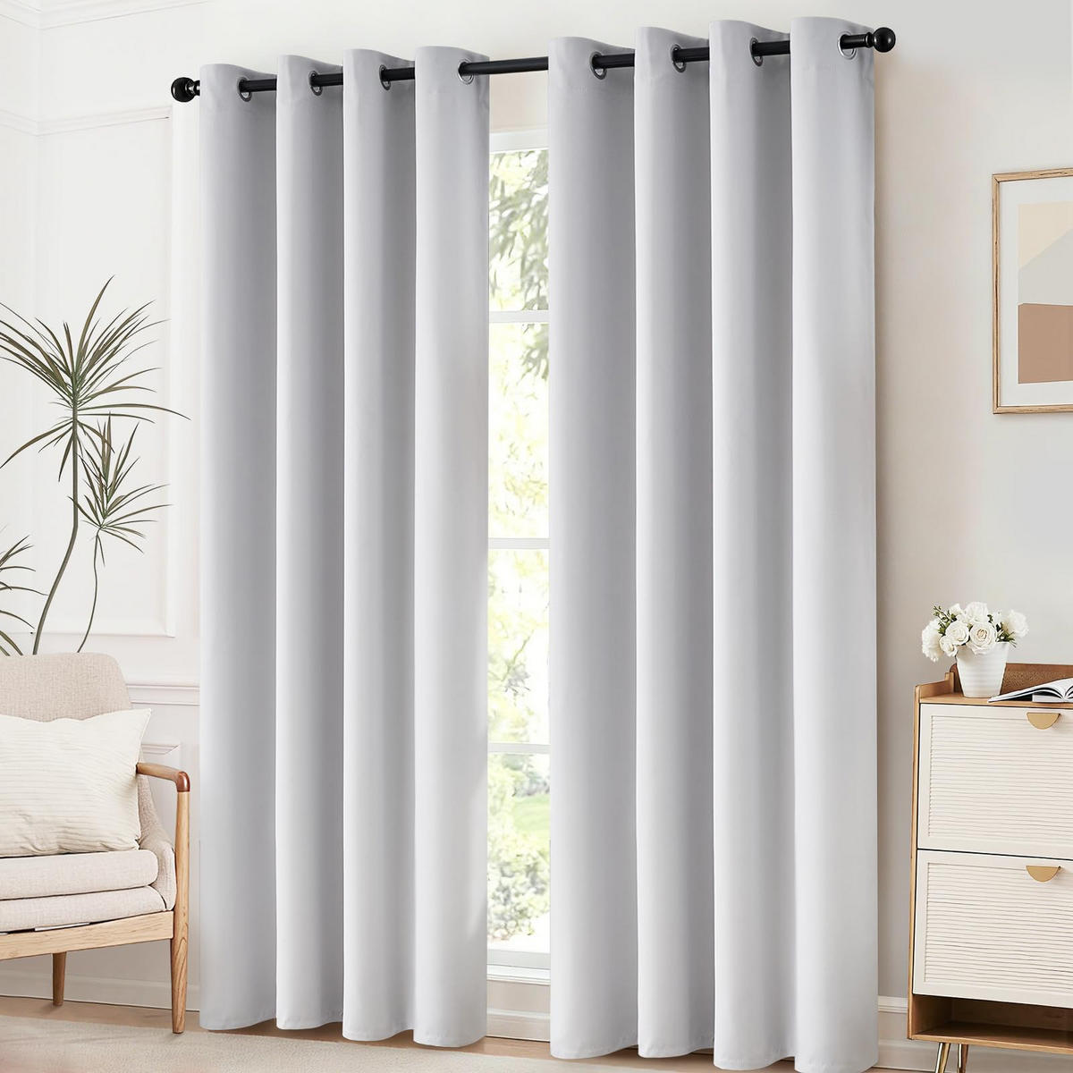 FERTIGVORHANG 2er Set 140 x 260 cm Samt - Weiß, Textil (140/260cm) - Kaket