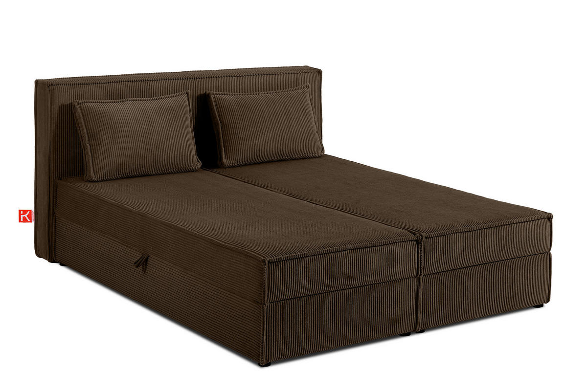 BOXSPRINGBETT ROTI mit Stauraum, dunkelbraun - Dunkelbraun/Schwarz, Holz/Holzwerkstoff (160/200cm) - KONSIMO®