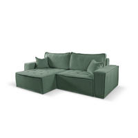 ECKSOFA Bohoo Mit Schlaffunktion Hellgrün Links - Hellgrün, Holz (140/248cm) - Kaiser Möbel