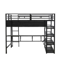 HOCHBETT Eisen Spanplatte 140/200 cm Schwarz - Schwarz, Holz/Metall - Raumix