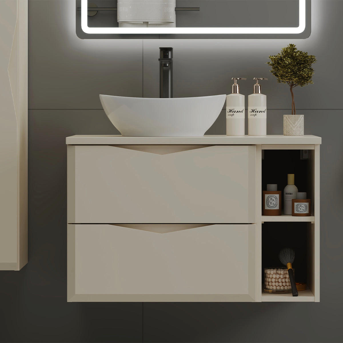 DONJI ELEMENT ZA UMIVAONIK 80.6cm Ellie Kašmir - boje kašmira, drvni materijal (80.6/52.2/46.5cm) - Petits-meubles