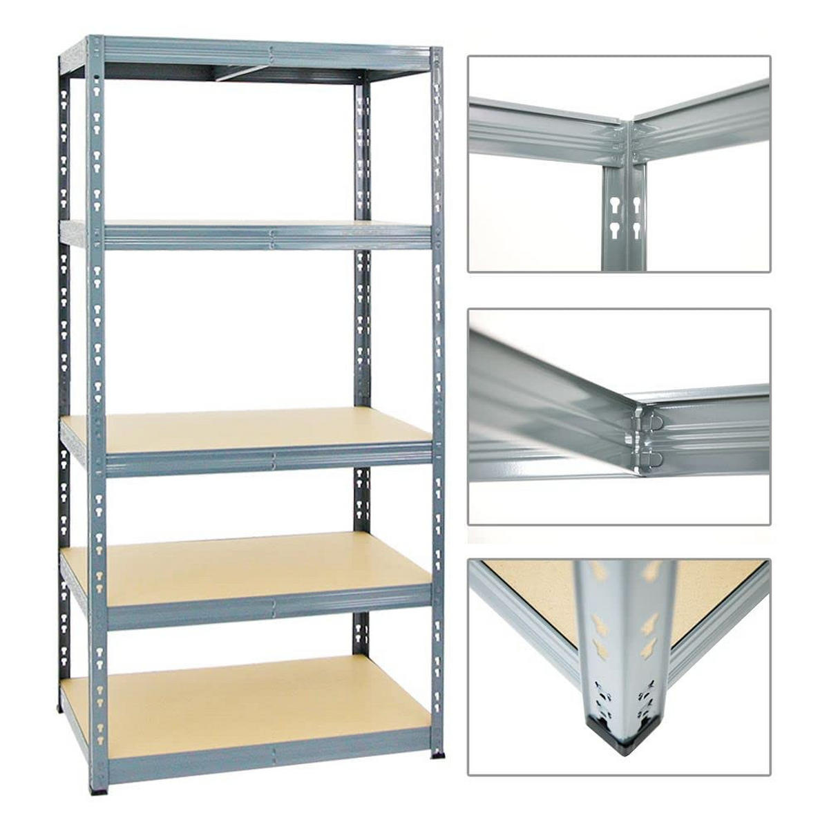 SCHWERLASTREGAL Tiger 2er-Set mit 2x 180x90x60 cm Fachlast 265 kg Grau - Grau, Metall (180/180/60cm) - PROREGAL