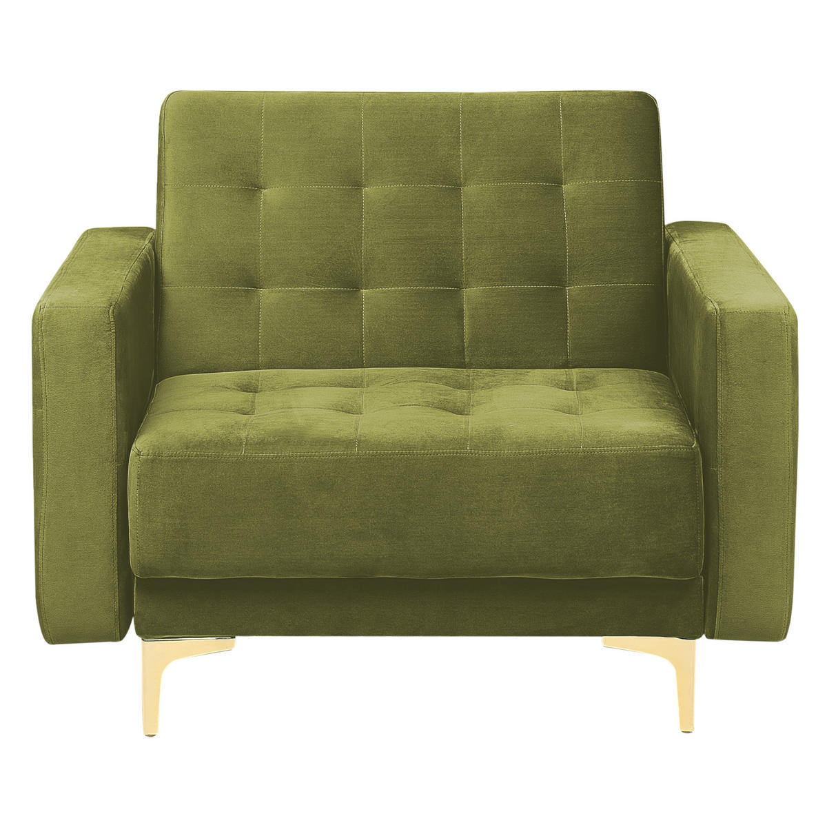 SESSEL Samtstoff grün Aberdeen - Goldfarben/Grün, Textil (106/83/88cm) - Beliani
