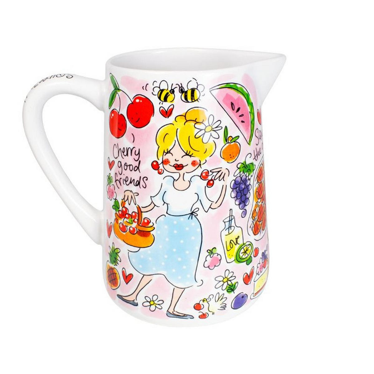 SAFTKANNE Rosa Früchte in Bunt - 1000 ml - Multicolor, Keramik (1L) - Blond Amsterdam