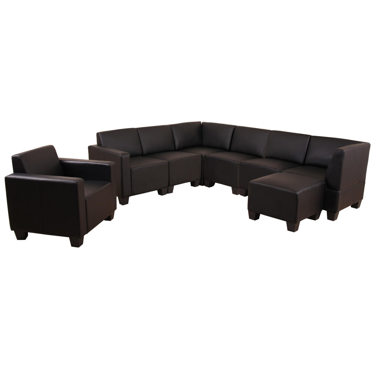 COUCH-GARNITUR Schwarz - Schwarz, Textil (254/76/201cm) - MCW