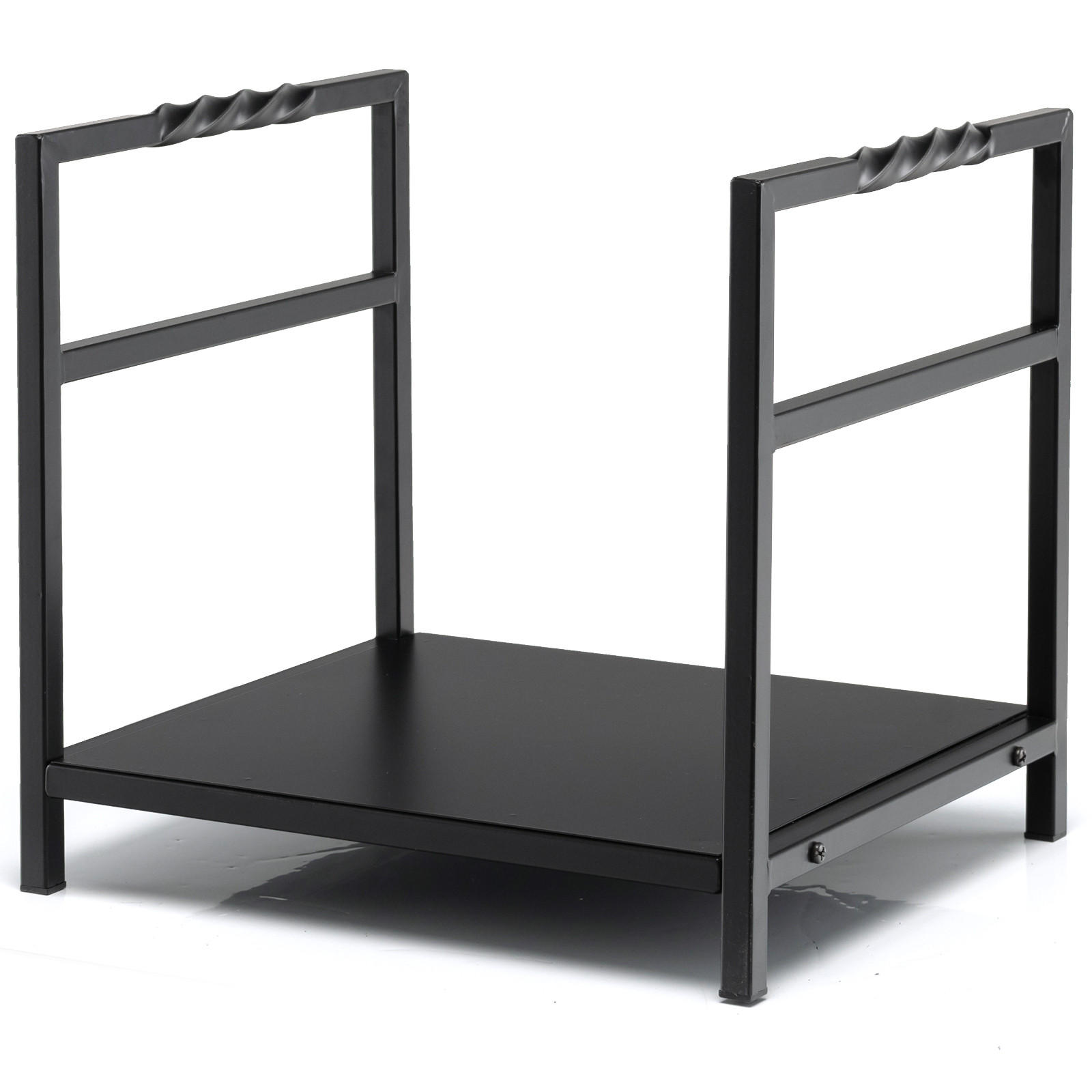 KAMINHOLZREGAL Schwarz - Schwarz, Metall (34/36/40cm) - COSTWAY