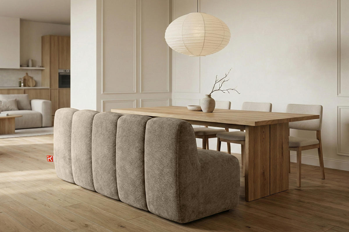 ESSZIMMERBANK BRESCO, Beige - Beige, Holz/Holzwerkstoff (203/80/72cm) - KONSIMO®