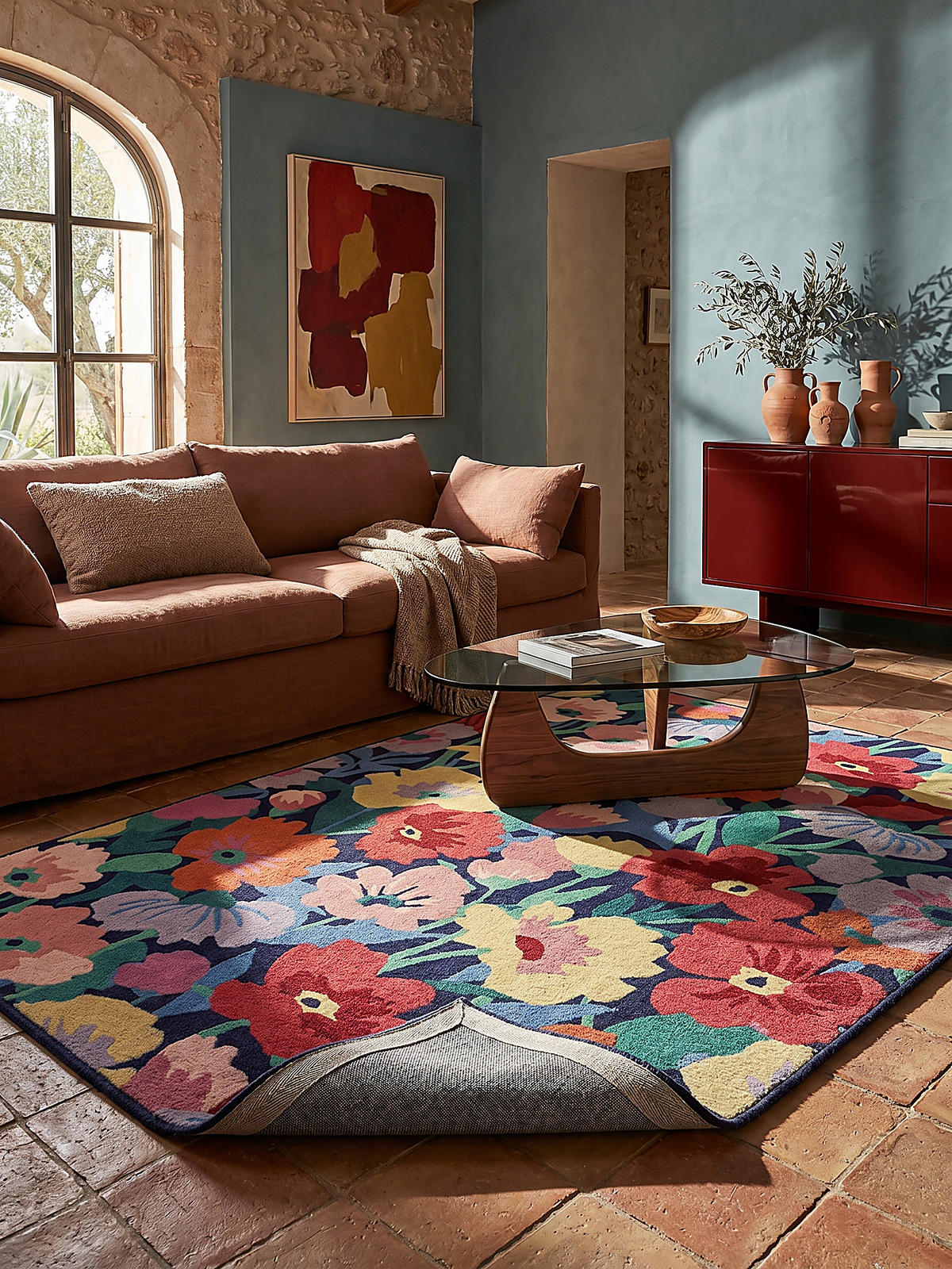 WOLLTEPPICH DAHLIA, floral, Bunt, 180 x 230 cm - Multicolor, Textil (230/180cm) - KADIMA DESIGN