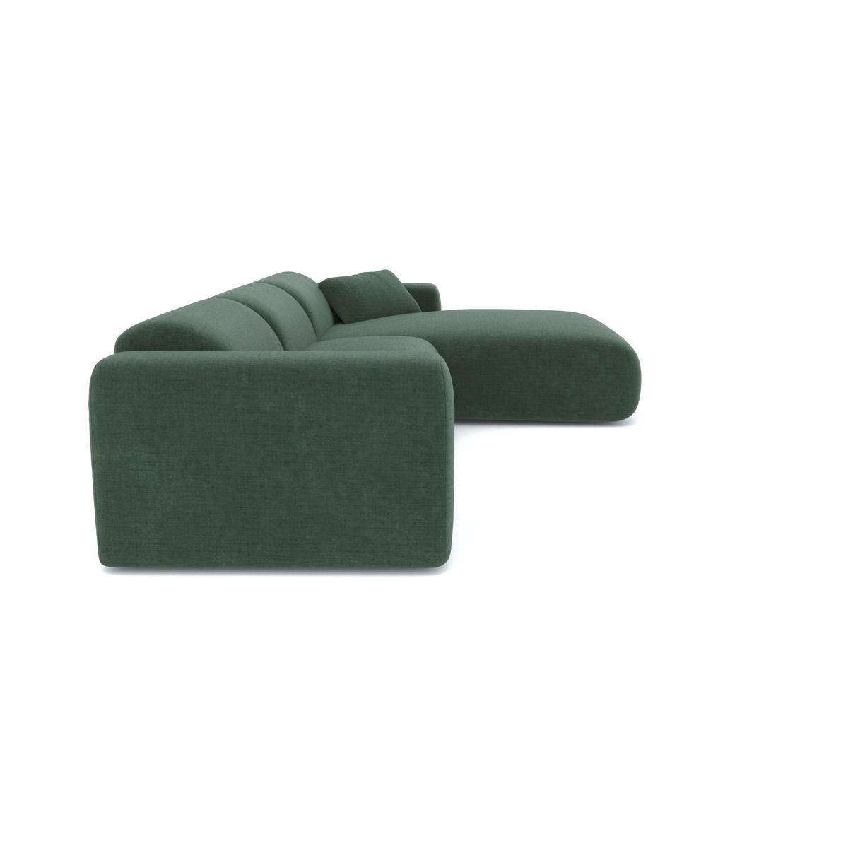 ECKSOFA RECHTS Texturierter Samt Smaragdgrün 280cm - Smaragdgrün, Textil (280/95cm) - Sia Home