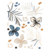 WANDTATTOO Blumenmuster 85 x 65 cm - Multicolor, Papier (85/65/65cm) - Sanders & Sanders