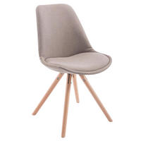 BESUCHERSTUHL Toulon Stoff, Gestell Buchenholz Natura Rund Taupe - Taupe/Naturfarben, Holz/Buchenholz (48/83/56cm) - TPFLiving