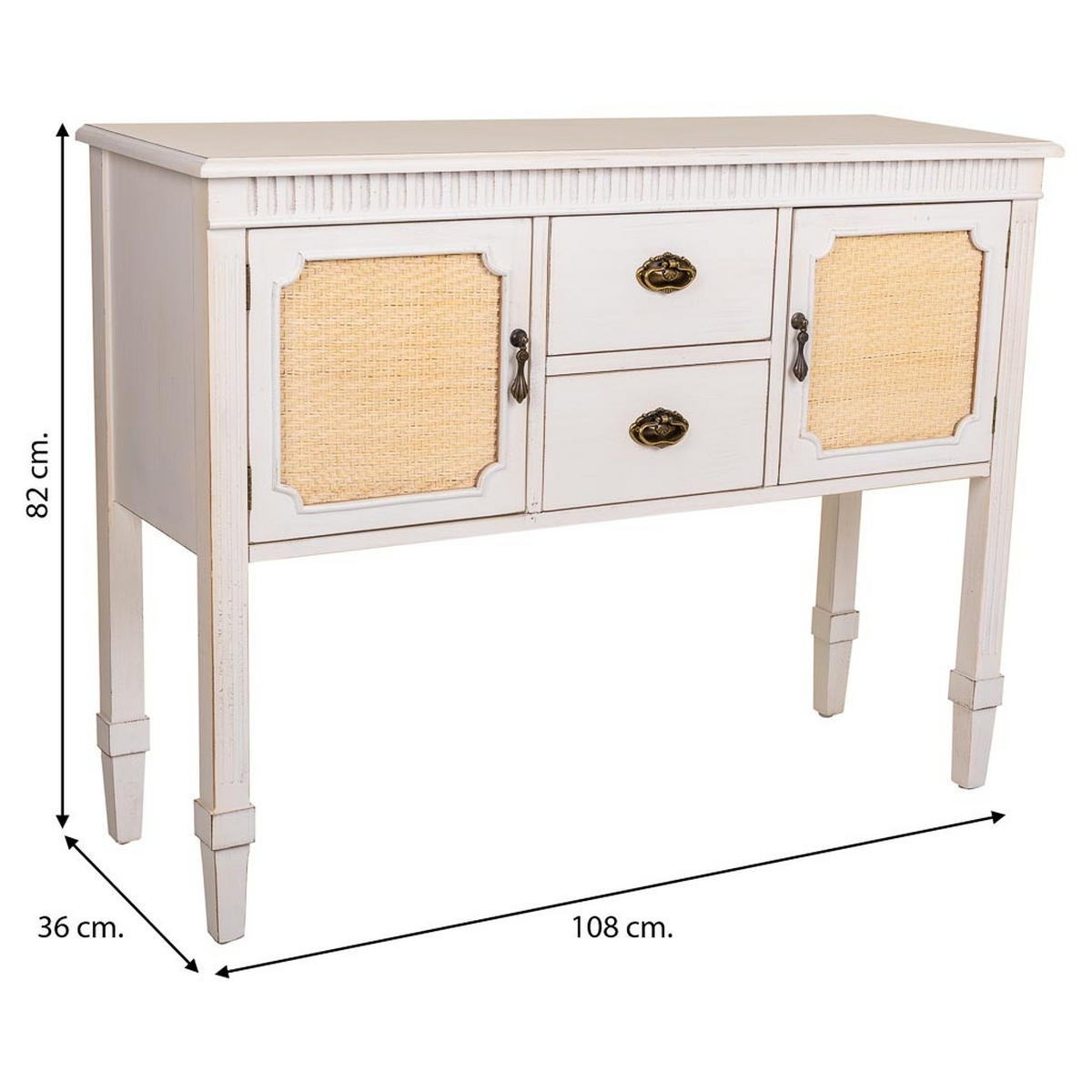 KONSOLE aus Holz 108x36x82 cm - Weiß, Holz (36/108/82cm) - Wanderlust