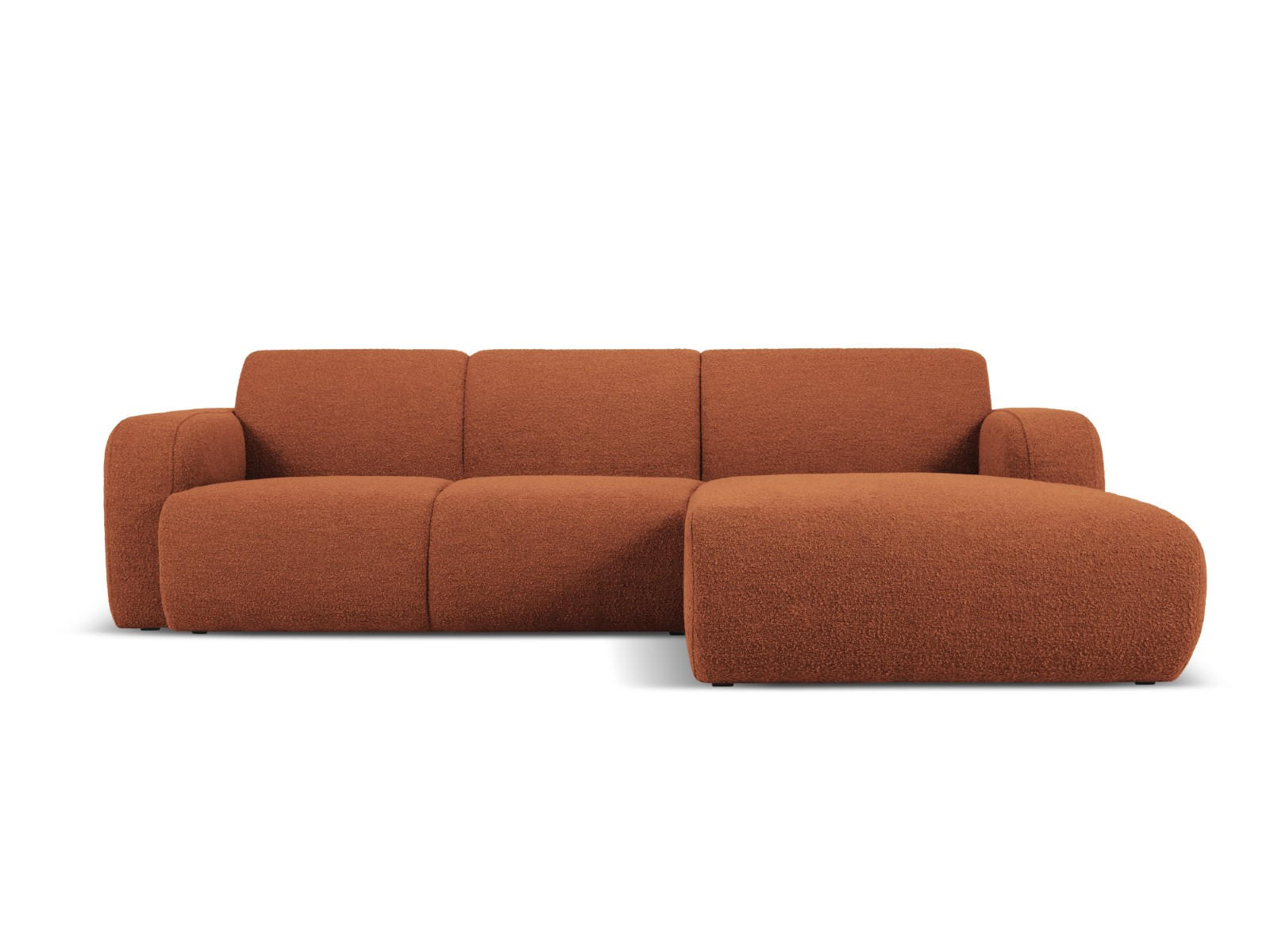 ECKSOFA rechts Molino aus Boucle braun 4 Sitzplätze - Braun, Textil (170/250cm) - Micadoni