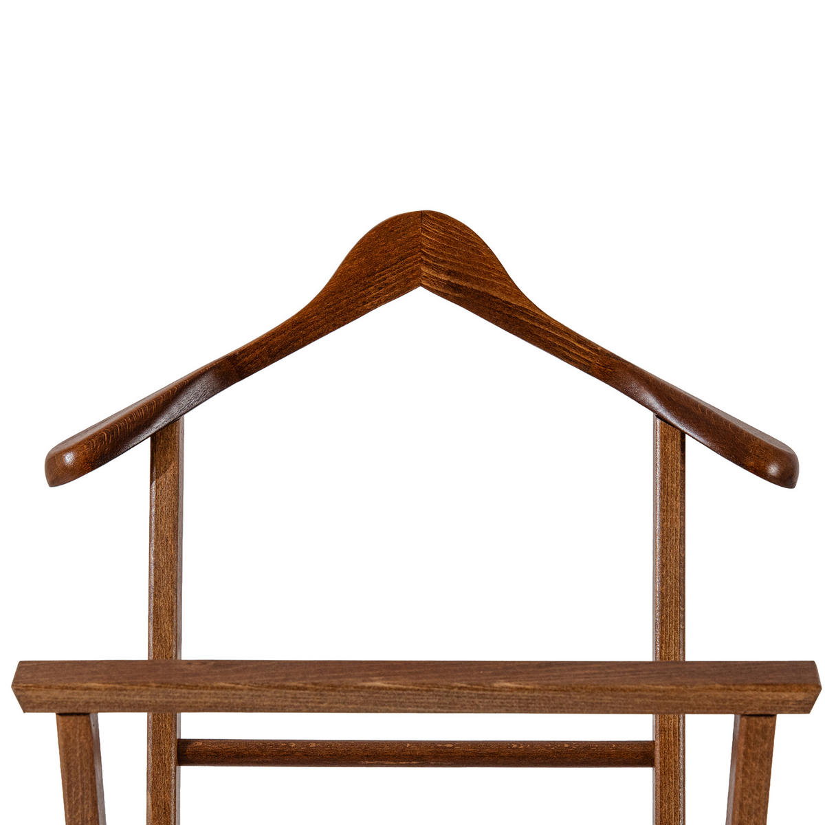 KLEIDERBUTLER AGLAS Herrendiener, auf Drehrollen, braunes Buchenholz - Braun, Holz (43/105/32cm) - KONSIMO®