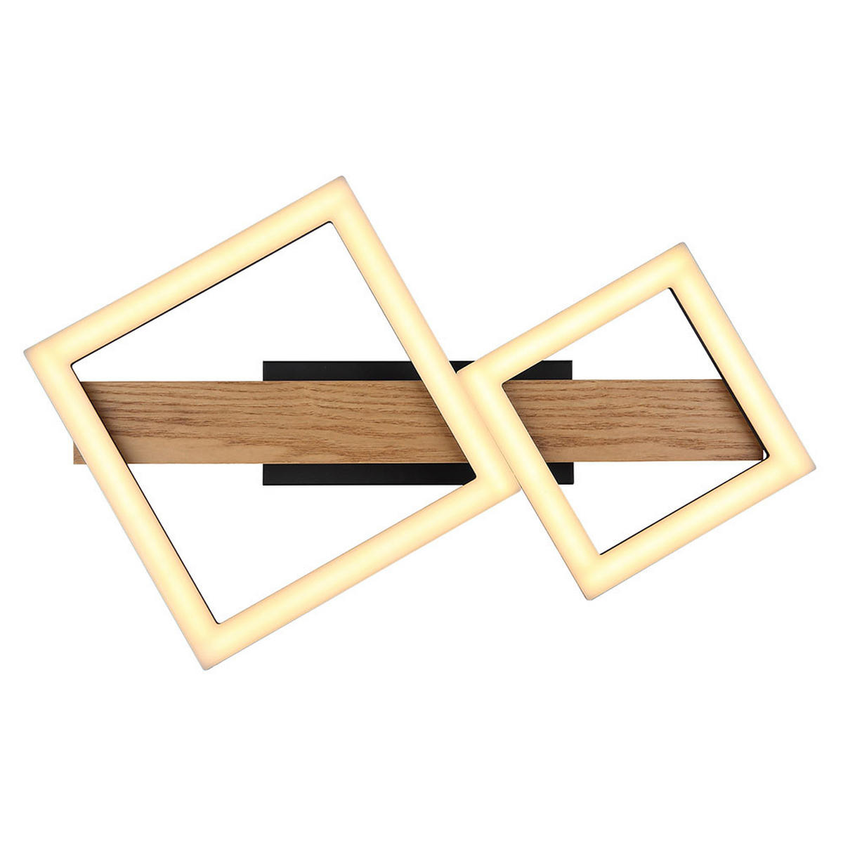 LED DECKENLEUCHTE Dustin Holzoptik Braun - Braun, Metall (48/30/10cm) - Globo Lighting