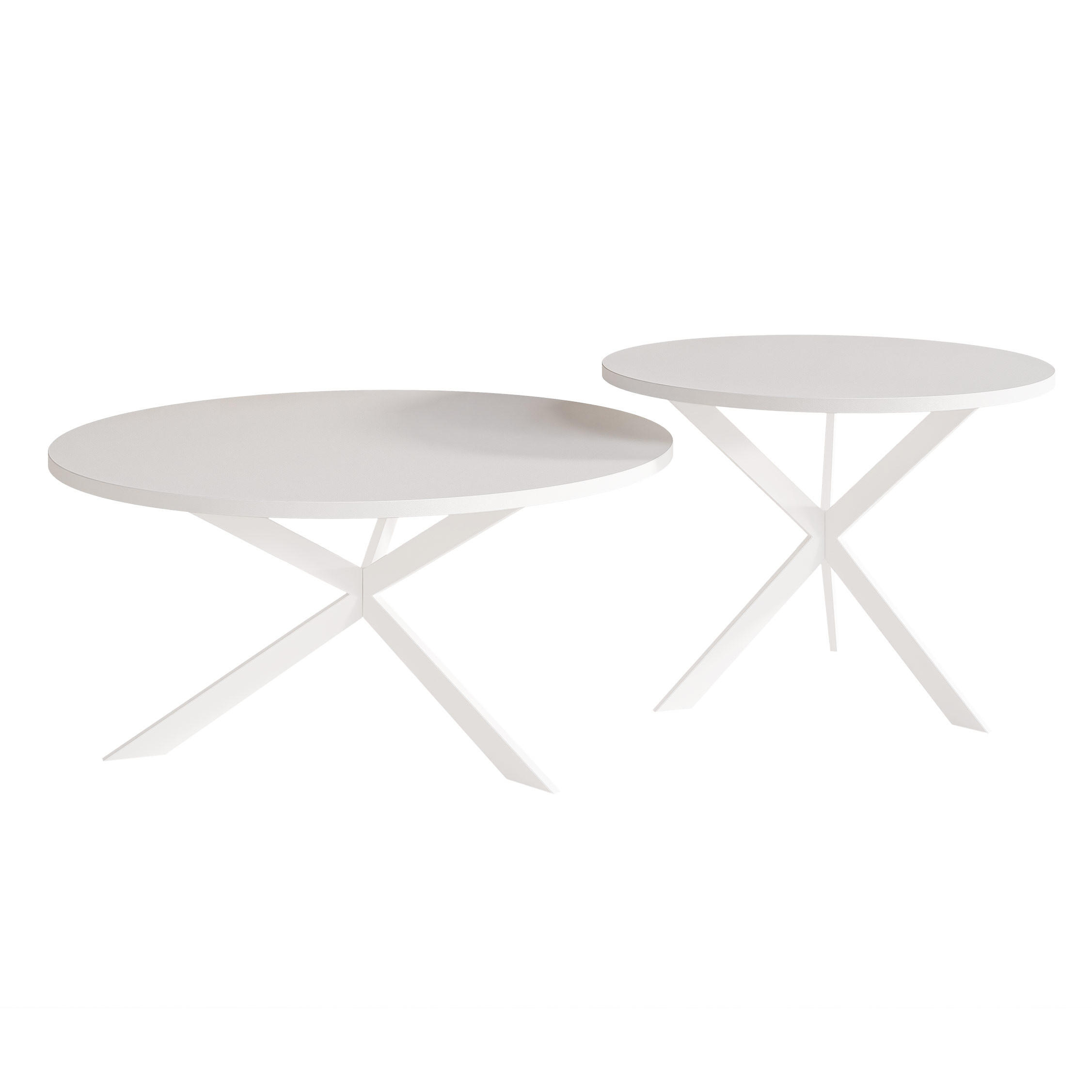 COUCHTISCH rund auf MDF, Weiß - Weiß, Holzwerkstoff (75/75/36cm) - Idohome