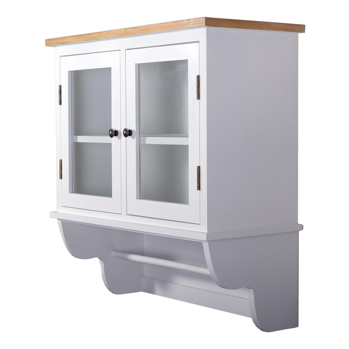 WANDSCHRANK IDA mit Glastür weiß - Weiß, Holzwerkstoff (71/74/31cm) - DESIGN DELIGHTS