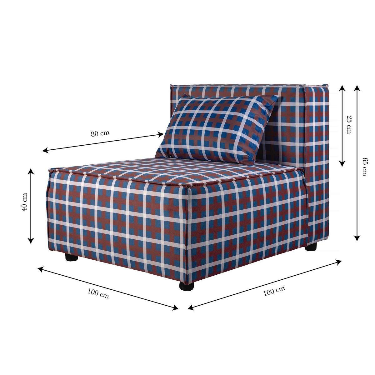 LOUNGE-SESSEL HARPER - Blau, Holz (80/65/100cm) - RNT By Really Nice Things