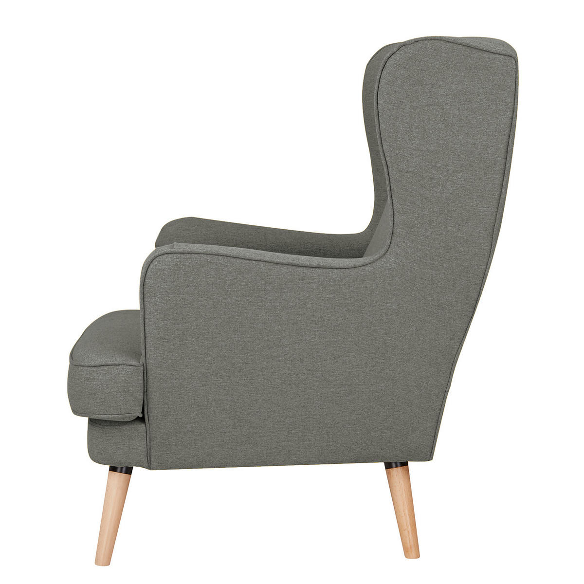 OHRENSESSEL - Beige/Grau, Holz/Birkenholz (73/107/96cm) - home24