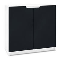 KOMMODE Logan Fronten in Schwarz matt - Schwarz, Holzwerkstoff (82/78/37cm) - Vladon