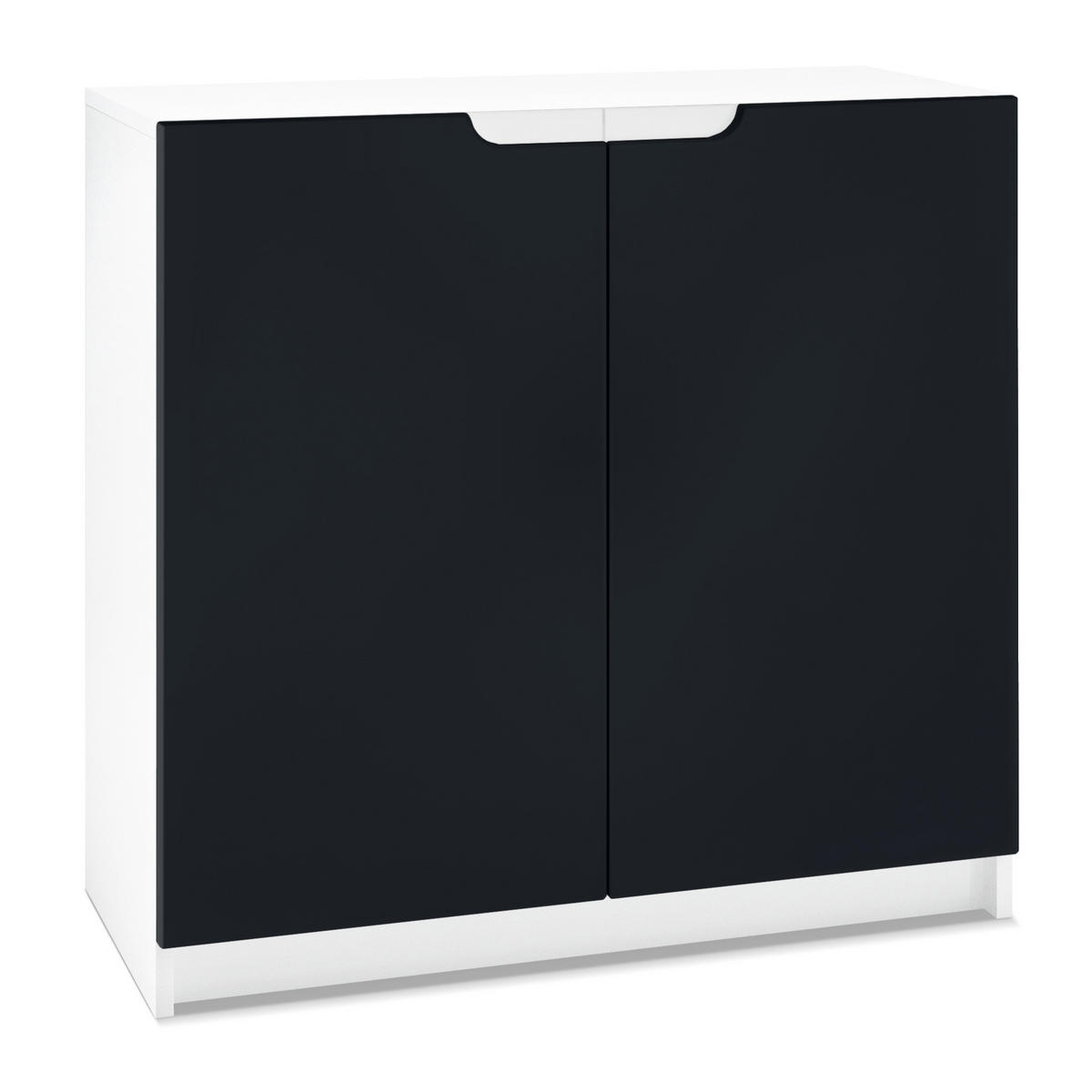 KOMMODE Logan Fronten in Schwarz matt - Schwarz, Holzwerkstoff (82/78/37cm) - Vladon