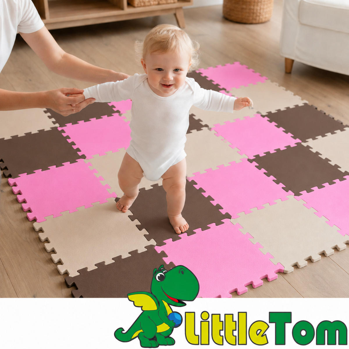 SPIELMATTE ab Null - 270/90 cm Puzzlematte Beige - Multicolor, Kunststoff (30/30cm) - Littletom