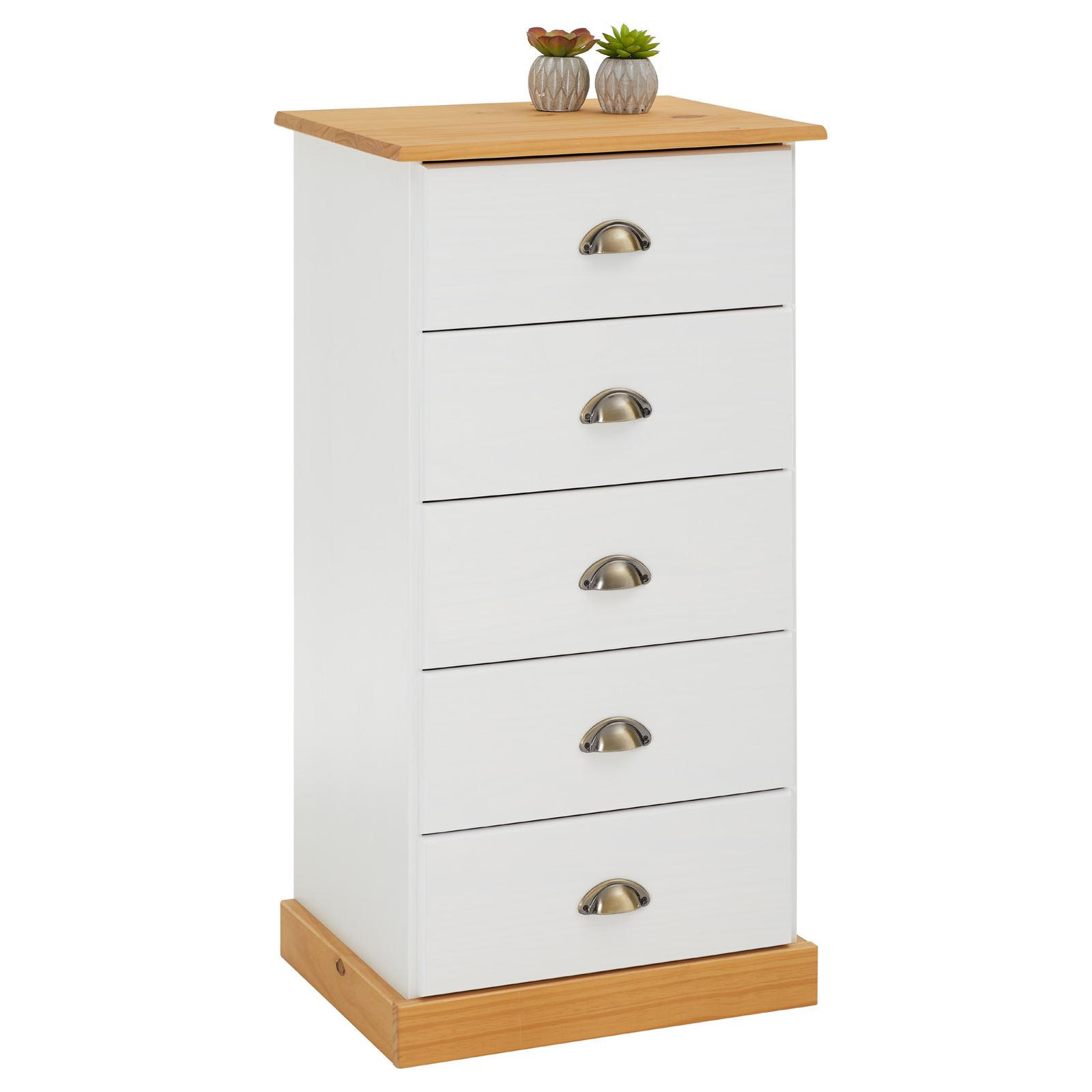 KOMMODE PARIS weiß/braun - Weiß/Braun, Holz (48/95/39cm) - IDIMEX